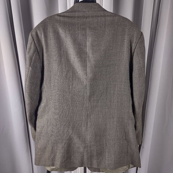 Haggar Collection Wool Blend Olive Green Sport Coat Blazer Jacket Size 46R - Picture 4 of 12